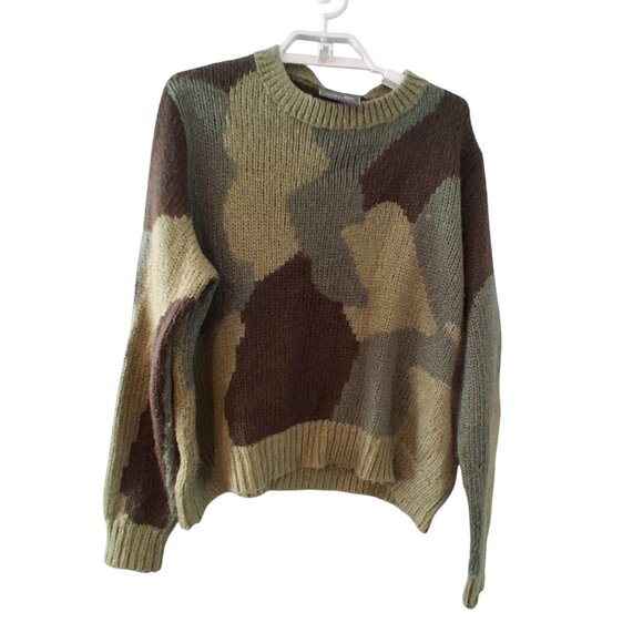 Wooden Ships Paola Buendia sweater womens X/S camo oversized acrylic wool mohair - Picture 1 of 6